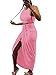 LYANER Women's 2 Piece Outfits Tank Crop Top and High Low Hem Ruched Bodycon Midi Skirt Pink Small