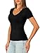 Sampeel Black Tshirts Shirts for Women Summer Shirts Workout Tops Compression Shirts Basic Baby Tees 2026 Spring Fashion Dressy Casual Clothing L