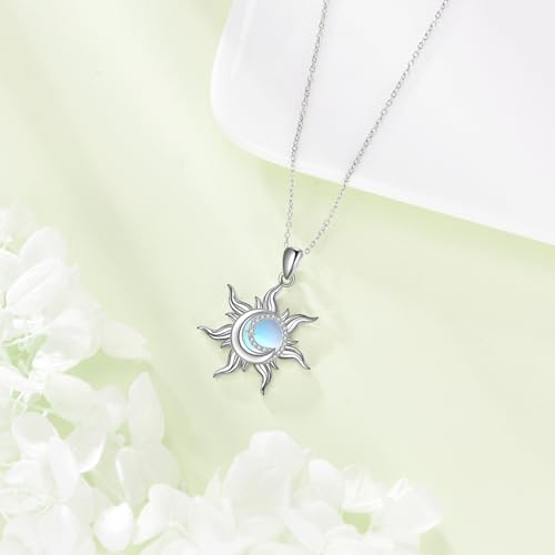 KZX Sun Necklace for Women 925 Sterling Silver Amber/Labradorite Sun Jewelry Gifts for Mother Wife2