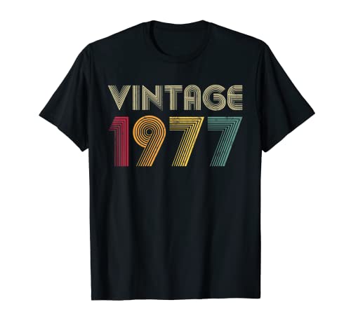 45th birthday gift for men women 1977 vintage retro best of maglietta