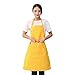 Delantales deTrabajo Delantal Profesional Color Sólido con Tira de Cuello Ajustable y 2 Bolsillos para Cocina Esteticista Peluqueria Camarero Hornear Jardinería Restaurante Yvelands, Amarillo