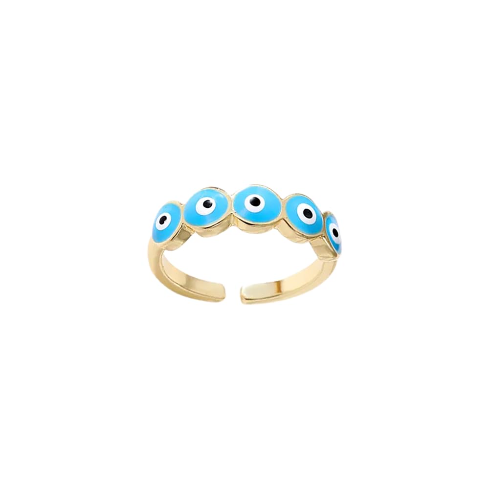 Evil Eye Ring, Gold, Golden Eyes, Turquoise