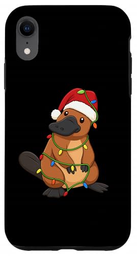 カモノハシ クリスマスツリーライト ホリデー 動物愛好家 スマホケース iPhone XR 用