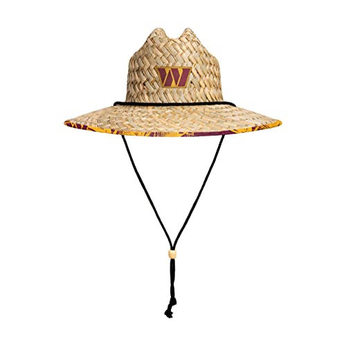 Image of NFL Team Logo Americana Floral Lifeguard Beach Straw Sun Hat