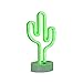 Produktbild Cactus LED Leuchtreklame Licht, Indoor Nachtlicht mit Halter Tischlampen USB Kabel Batterie Home Decor für Schlafzimmer, Geburtstagsparty, Weihnachten, Kinder Geschenk (Cactus-Green)
