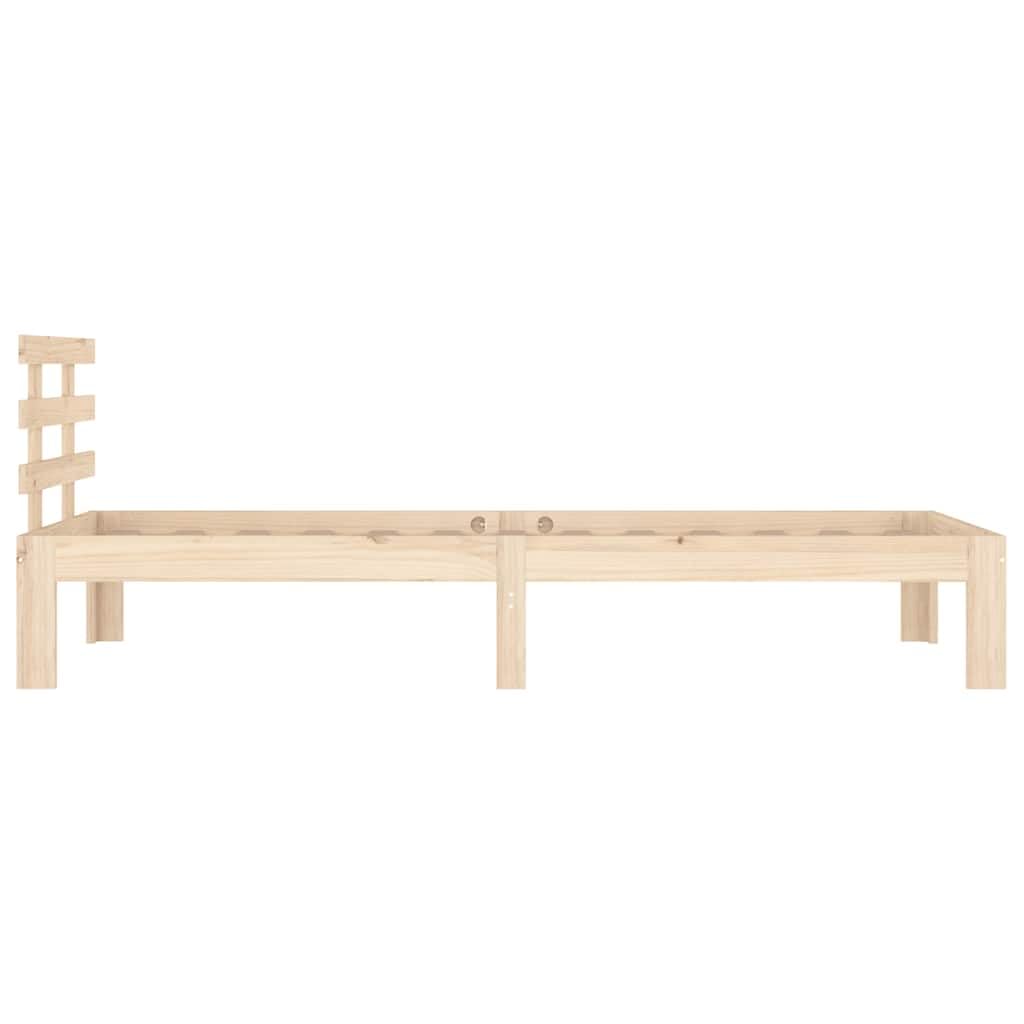 lite drewno sosnowe nowoczesna sypialnia Stwórz 90 x 200 cm Brąz | Rama łóżka 90x200 cm lite drewno sosnowe z zagłówkiem solidna konstrukcja do sypialni