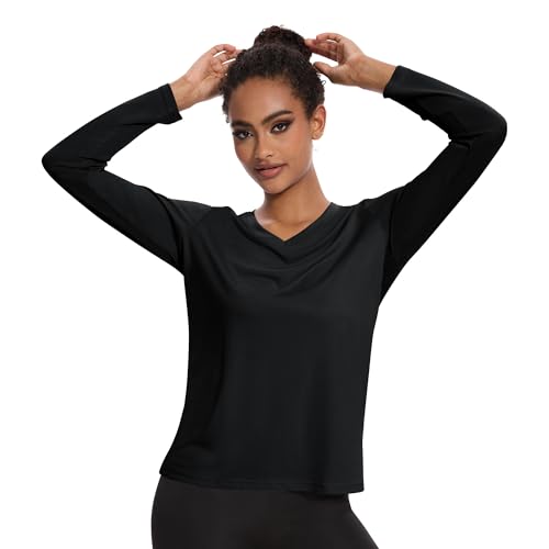4-7 Pack Long Sleeve Shirts for Women,Moisture Wicking Shirts Long Sleeve Workout Tops for Women V Neck Hiking T-Shirts2