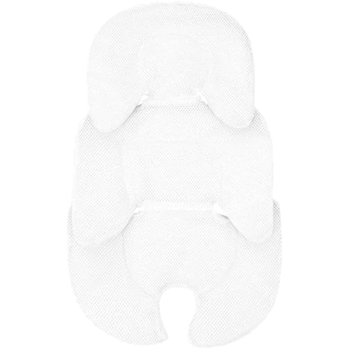 Kisigim ベビーカーシート クッション 柔らかい ベビーカーマット 春夏秋冬通用 チャイルドシートクッション クッション構造 拔群の通気性 ジュニアシートインナークッション 出産祝い お出かけ プレゼント (ホワイト)