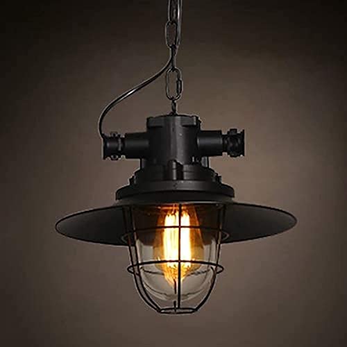 Lámpara colgante retro de forja negra con suspensión ajustable E27 para pasarelas exclusivas 2