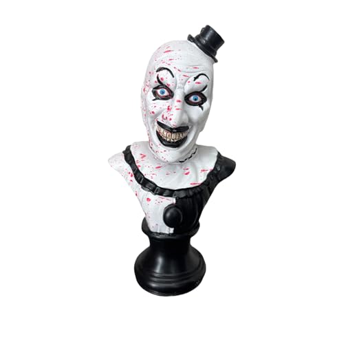 Whbbbj Scary Evil Clown Bust Statue, Halloween Ornaments, Realistic Clown Figurine, Horror Halloween Decorative, for Home Office Party Decor