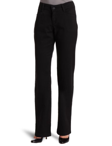 Lee Women's Relaxed Fit Plain Front Straight Leg Pant, Black, 10 Short