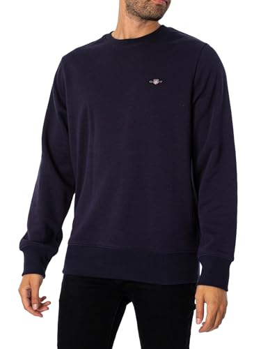 Bild: GANT Herren Reg Shield C-neck Sweat LOGO RUNDHALSPULLOVER, Evening Blue, XXL EU f�r 59,95 EUR (-40%) statt 100,00 EUR bei amazon.de