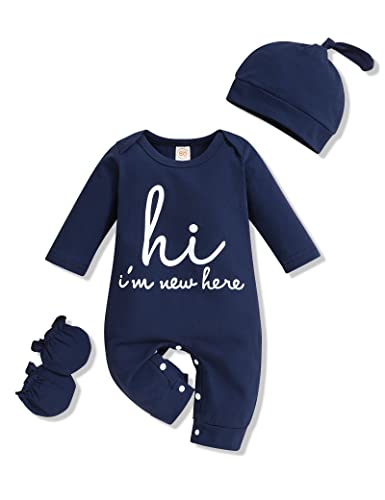Image of Rutoe Newborn Baby Boy Romper Alphabet Print Outfits Overall Jumpsuit Long Sleeve Clothes One Piece Romper