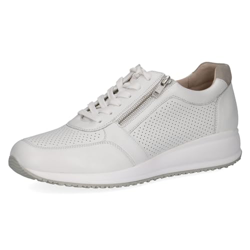 CAPRICE Herren Schnürschuhe aus Leder Sportlich, Weiß (White Comb), 43 EU
