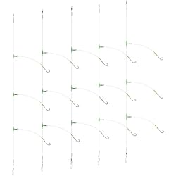 Aparejo Surfcasting 2 Anzuelos Luroad 5 Unidades Plataformas de Pesca de Mar, 3 Ganchos, Tamaño 2/0-45 para Platija de Pesca de Playa (A. 5 Piezas, 3 Ganchos, tamaño 2/0-45 cm de Distancia)