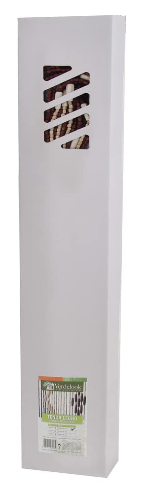 VERDELOOK Tenda in Legno, 100x220 cm, Fantasia rombo Marrone Beige, Fili 66