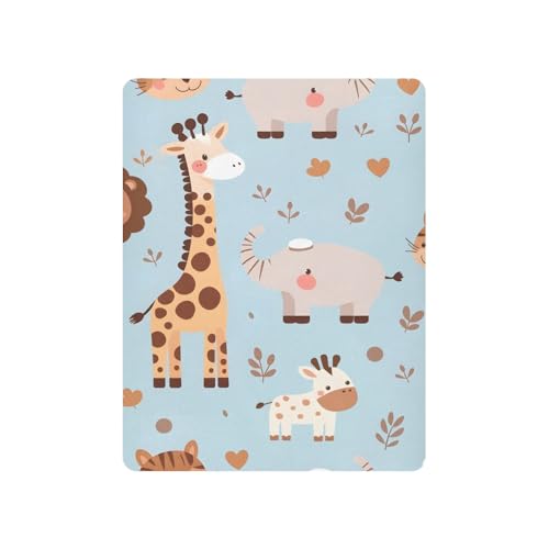 Image of Lion Giraffe Cow Pattern Crib Sheets Stretchy Portable Sheets for Baby Toddler Breathable Soft Crib Mattress Sheet for Girls Boys