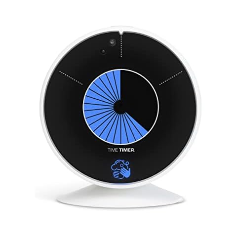 TIME TIMER WASH — 30 Second Visual Timer Promoting Proper Hand Washing for Preschool, Kindergarten and Adults, Hands Free, Touch-Less Handwashing, Bathroom Timer with Optional Music Sound Cover