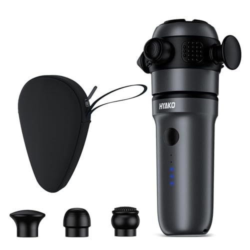 HYAKO R1 Mini Handheld Therapy Massager - Travel Deep Tissue Vibration Massage Gun Designed for Smaller Joints Muscle Origins Fascia Release & Neck & Back | Pocket-Sized for Home Office & Him and Her