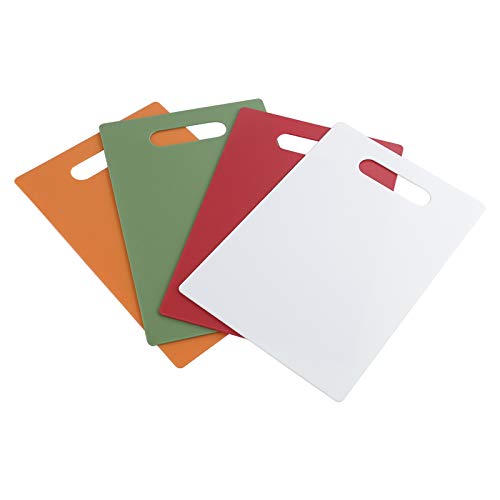 Xowine Tablas de cortar de plástico de colores, tabla de cortar de cocina, juego de 4 Cover