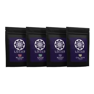 Lotus Nutrients – Pro Series – Powdered Plant Nutrients Intro Pack, Grow, Bloom, Boost, and Cal/Mag with Nitrogen Calcium and Magnesium for Hydroponics Coco Coir and Soil, Indoor and Outdoor Plants