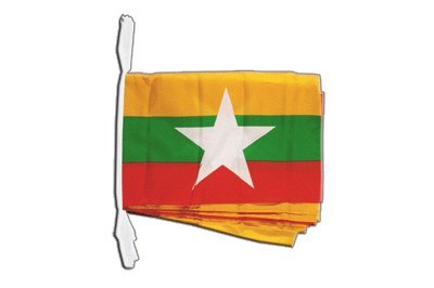 Guirlande Myanmar Digni de 8,9 m avec drapeaux géants