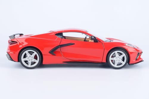Modelo a escala 1:24 Corvette C8 Stingray rojo miniatura 3