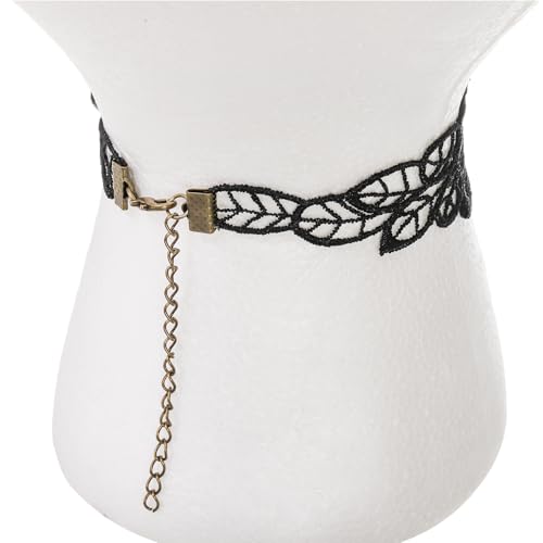 8 Pieces Lace Choker Necklace, Elegant Gothic Lace Choker, Black Halloween Sexy Jewelry Neck Chain Collar Statement for Women Lady Victorian Wedding Party Cosplay4