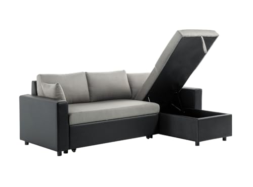 Canapé d'angle MARIA Réversible et Convertible avec Coffre en simili et microfibre et - vue 5