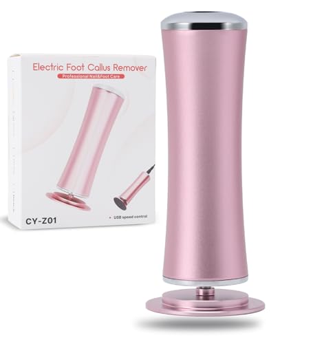 Lima Eléctrica Pies, Pedicura Profesional Para Pies, Quita Durezas Para Pies, Pulidor De Callos Cuidado Pies Recargable Con Almohadillas De Repuesto, Elimina La Piel Seca Y Dura (Rosa)