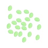 PATIKIL 4x3mm Glow Fishing Beads, 100Pcs Soft Plastic Oval Rubber Luminous Fishing Bait Eggs Rig Bead Tackle Lures Accessories with Storage Box, Green