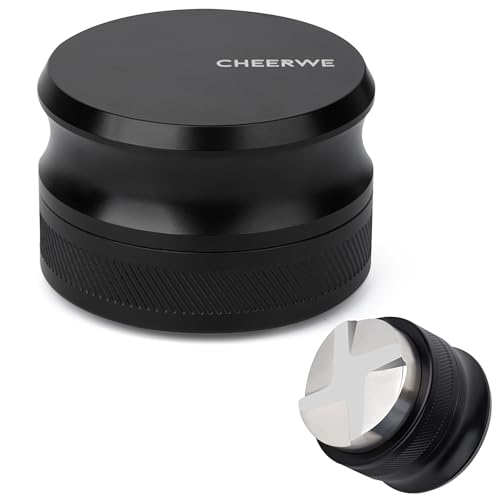 Cheerwe Herramienta de distribución de espresso de 51 mm, distribuidor de café por gravedad, accesorios de espresso Barista, compatible con portafiltro espresso de 51 mm