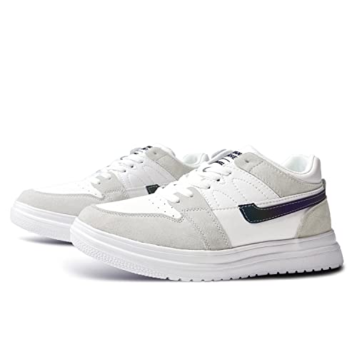 Recyphi Men's Invisible Height Increasing Shoes Height Lifting Elevator Leather Shoes Fashion Sneakers 2.4"2