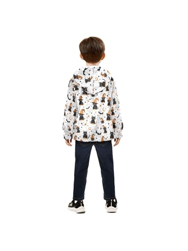 Cats Bats and Star Girls Fleece Jacket Girls Fall Jacket Boys Coats Zip Up Hoodie Children Outerwear 2-10T4