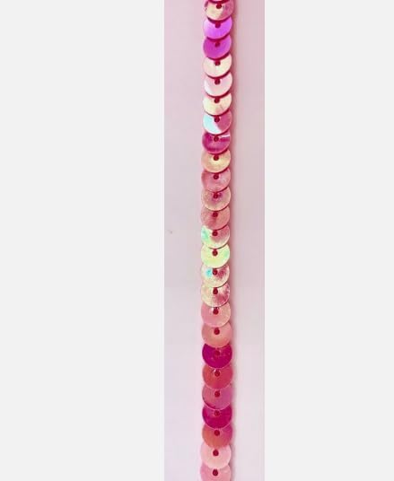 Generic 1 Pcs 1/4"" Hot Pink Iris Slung Sequin Trim for Decorative 50 Yards - Rk8