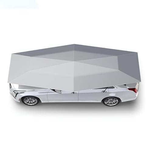 Auto-Zelt, Hydraulische Halbautomatik, Tragbarer Auto-Schirmzelt, Abnehmbarer Carport, Gefalteter Auto-Schutz, Sonnenschutz, Uv-Schutz, Winddichter Unterstand Im Freien Sonnenschirm(Silver,460cm)