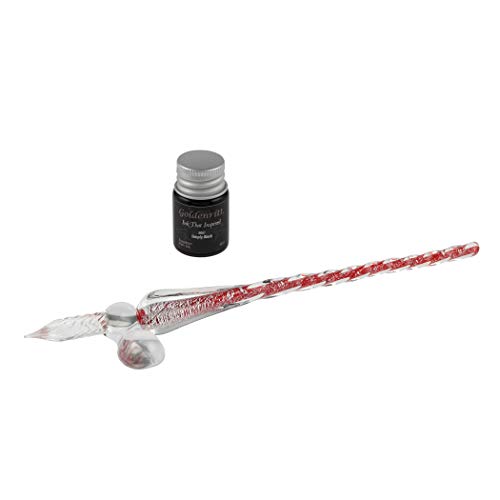 Goldenritt Hand-Blown Crystal Glass Dip Pen for Writing, Drawing, Signatures,