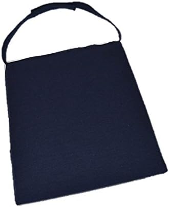 in/Outdoor Soho Rattan Wicker/Banana Leaf/Seagrass Parson Chair Trapezoid Foam Seat Cushion w/Strap - Solid Navy Blue - 16" Across X 15" Deep X 14" Across The Back