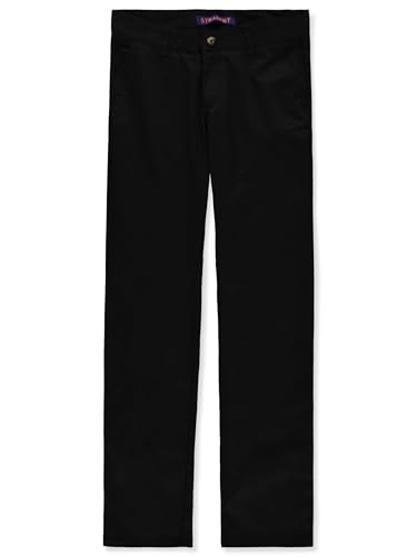 French Toast Women's Stretch Twill Straight Leg Pant Black Size 6 Junior Girls
