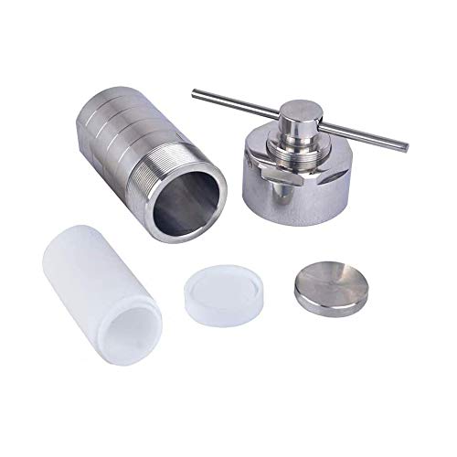 50ml Teflon Lined Hydrothermal Synthesis Autoclave Reactor 220℃ 3Mpa 304 Steel High Pressure Hydrothermal PTFE Hydrothermal Reactor Digestion Tank PTFE Vessel