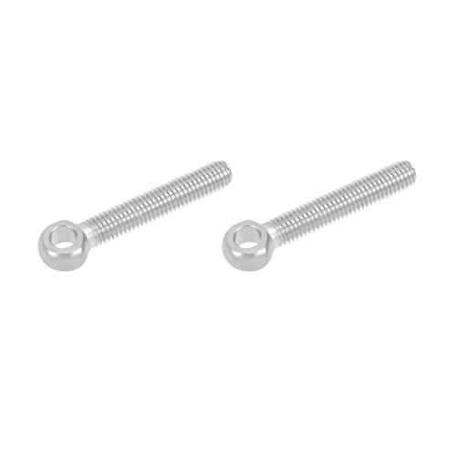 Image of METALLIXITY Shoulder Swing Lifting Bolt (M10x60mm) 2Pcs, 304 Stainless Steel Eye Bolts - for Home Renovation, Pipeline Gate Valves Fasteners, Silver