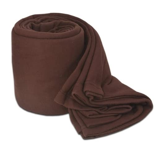 Plain Polar Light Weight Fleece 1 Single Bed Blankets (Pack of 1) Made up with Super Soft Material by Quality Hub (Brown)