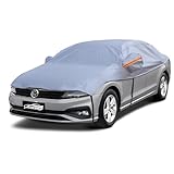 Half Car Cover Sedan, Top Cover for Windshield & Sunroof Protection with Cotton Liner, Hail Protector Car Cover Waterproof All Weather for Snow, Sun,Rain,Dust
