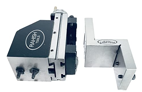 RAHISH TOOLS Mini Vertical Slide (90mm x 50mm) with Caste Iron Z Type Angle Plate to Mount Mini Vertical Milling Slide for instant Milling Operation on Lathe Machine
