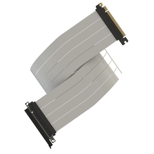 Image of LINKUP PCIE 5.0 Riser Cable | for Vertical GPU Mount | Straight | Graphics Card GPU Ready | Usable with PCIe 4.0 & RX9070 / RTX5090 | 90cm (Total Length: 94cm)