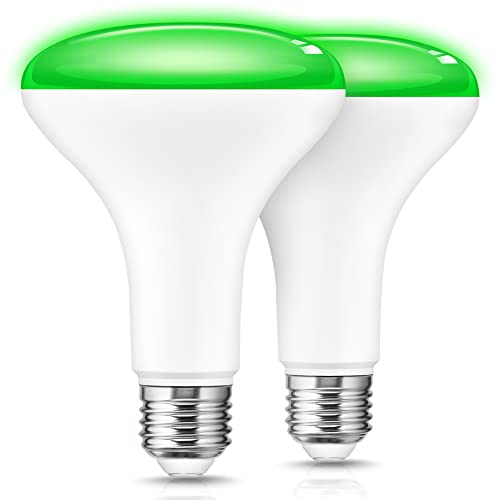 Image of L LOHAS LED Christmas Green Flood Light Bulbs, Colored Can Light Bulbs E26