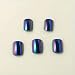 Pvoiue Chrome Press On Nails - 24pcs Chrome Blue Press On Nails, Fake Nails With Mirror Effect, Glossy Short Square Shape Aurora False Nails For Women Girls