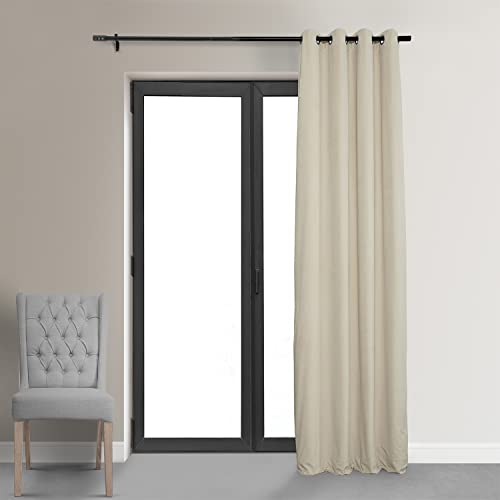 HPD Half Price Drapes Signature Grommet Blackout Velvet Curtains 108 Inches Long Heat & Full Light Blocking Blackout Curtains for Bedroom & Living Room (1 Panel), 50W x 108L, Neutral Ground by HPD Half Price Drapes - Image 2