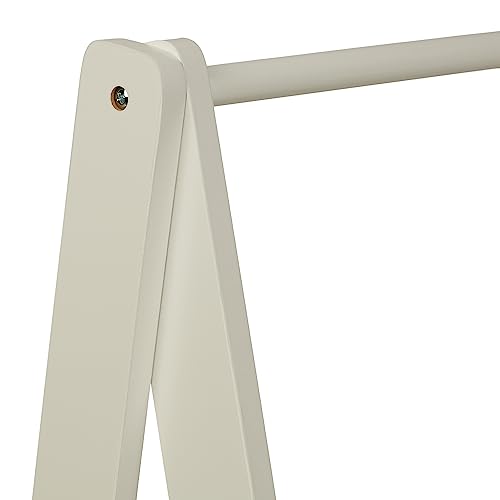 Relaxdays Kleiderständer Kinder, HxBxT 99 x 64,5 x 42,5 cm, Kleiderstange mit Ablage, Kinderzimmer, Standgarderobe, weiß, 1 Stück