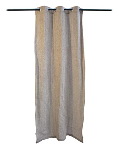 Baytown® Patio Outdoor Curtains Waterproof W 38in x L 84in - Grommet Backyard Curtains Jute Drapes for Outdoor Porch Balcony Shade Pergola Cabana Gazebo (Burlap Beige, 2 Panels)